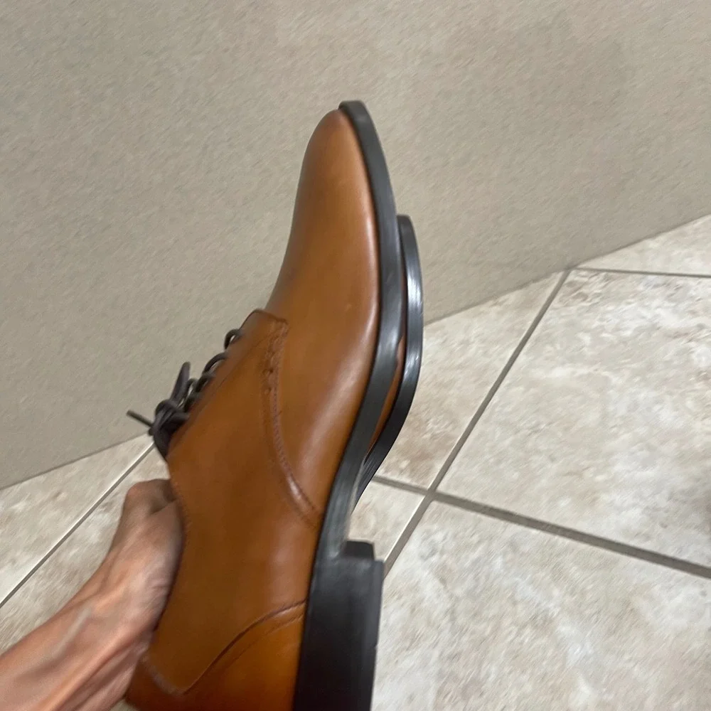 Cole Haan NWOT Mens chamberlin Tan Leather Derby Dress Shoes C32352 Size 10.5M